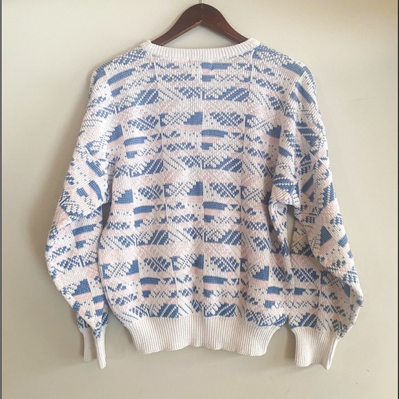 Adorable vintage pastel knit acrylic crewneck sweater - Picture 4 of 4